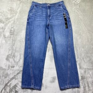 Banana Republic Luxe Barrel Jeans High Rise Petite 27 Petite Blue Denim NWT